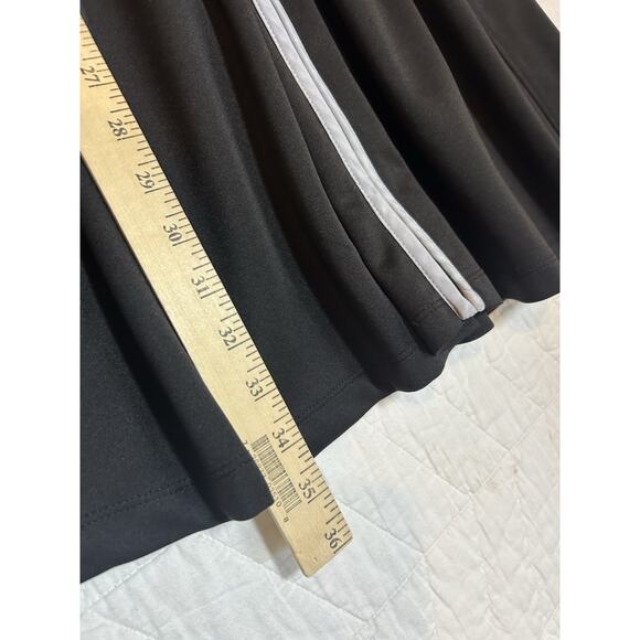 Betsey Johnson Women's Tennis Dress Black Zip Front Size 2 White Trim A-Line - Picture 4 of 6